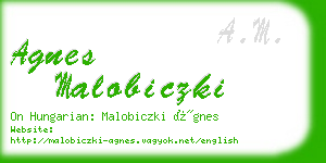 agnes malobiczki business card